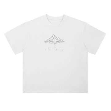 'Slow Paced, Endless Beauty' Drop Shoulder T-Shirt / White / 300 GSM