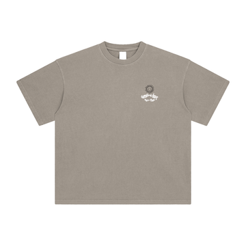 'Sunshine Days' Enzyme Washed T-Shirt / Khaki / 250 GSM
