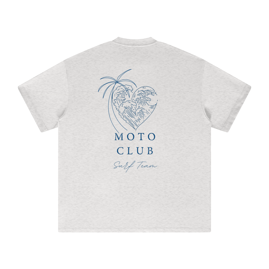 'Palm Trees And Surf ' Heavyweight Earth Tone T-Shirt / Oat Grey / 305GSM.