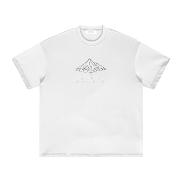'Slow Paced, Endless Beauty' Heavyweight Earth Tone T-Shirt / White / 305GSM.