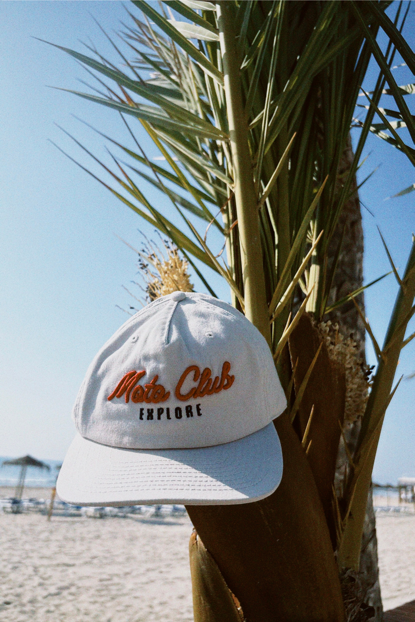Moto Club Classic Five Panel Cap - Bone.