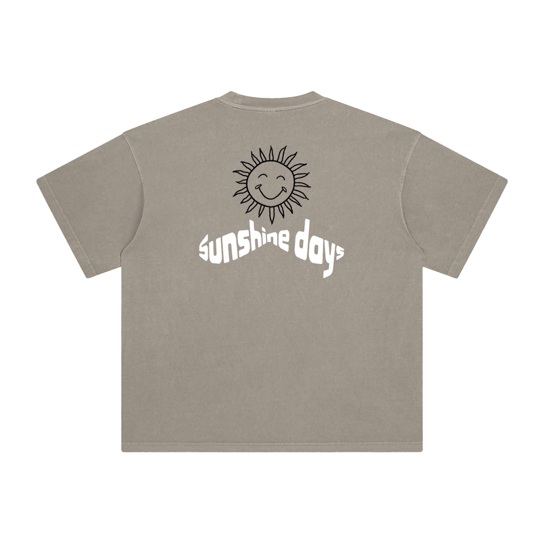'Sunshine Days' Enzyme Washed T-Shirt / Khaki / 250 GSM