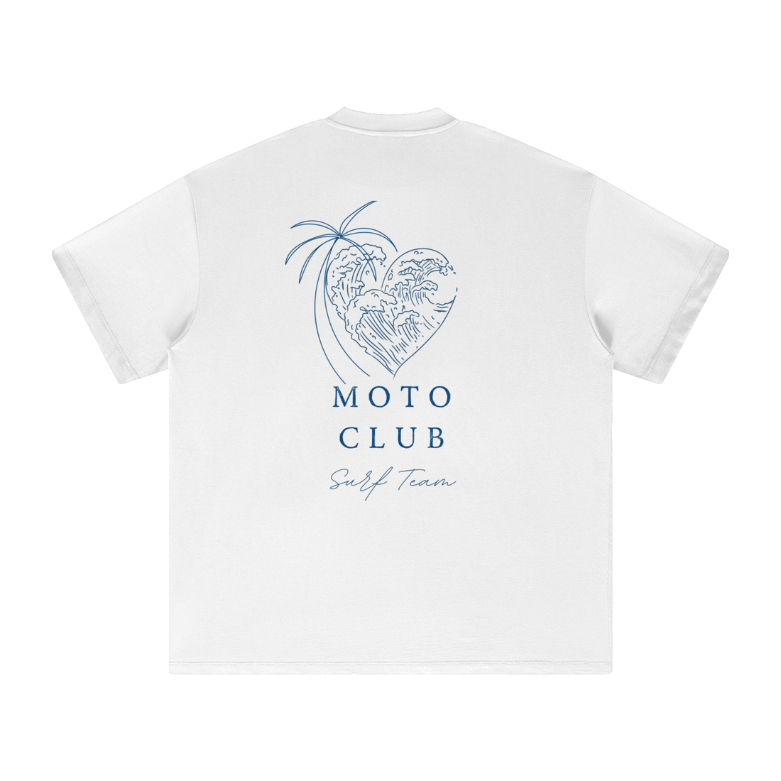 'Palm Trees And Surf ' Heavyweight Earth Tone T-Shirt / White / 305GSM.