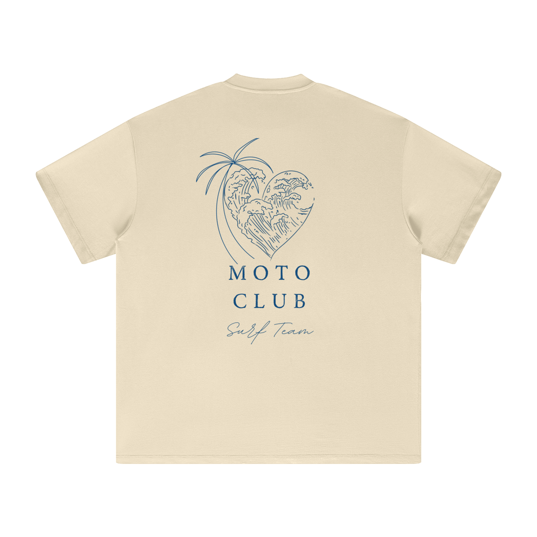 'Palm Trees And Surf ' Heavyweight Earth Tone T-Shirt / Milk Tea / 305GSM.